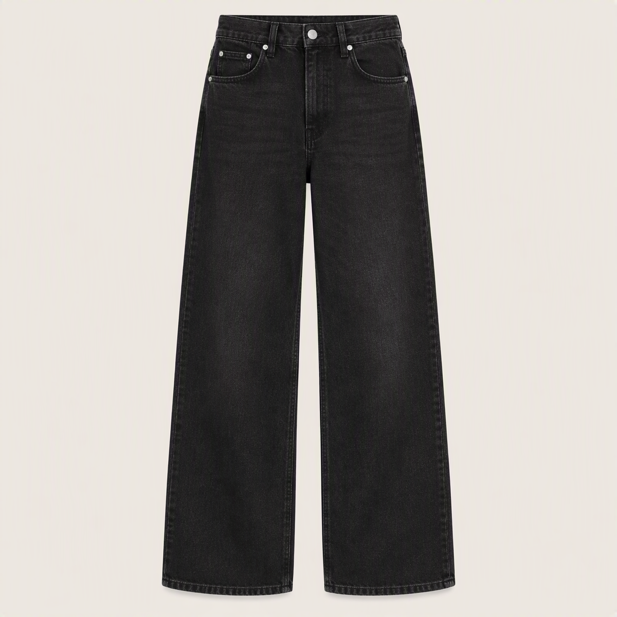 Washed Black Straight-Leg Jeans, product view