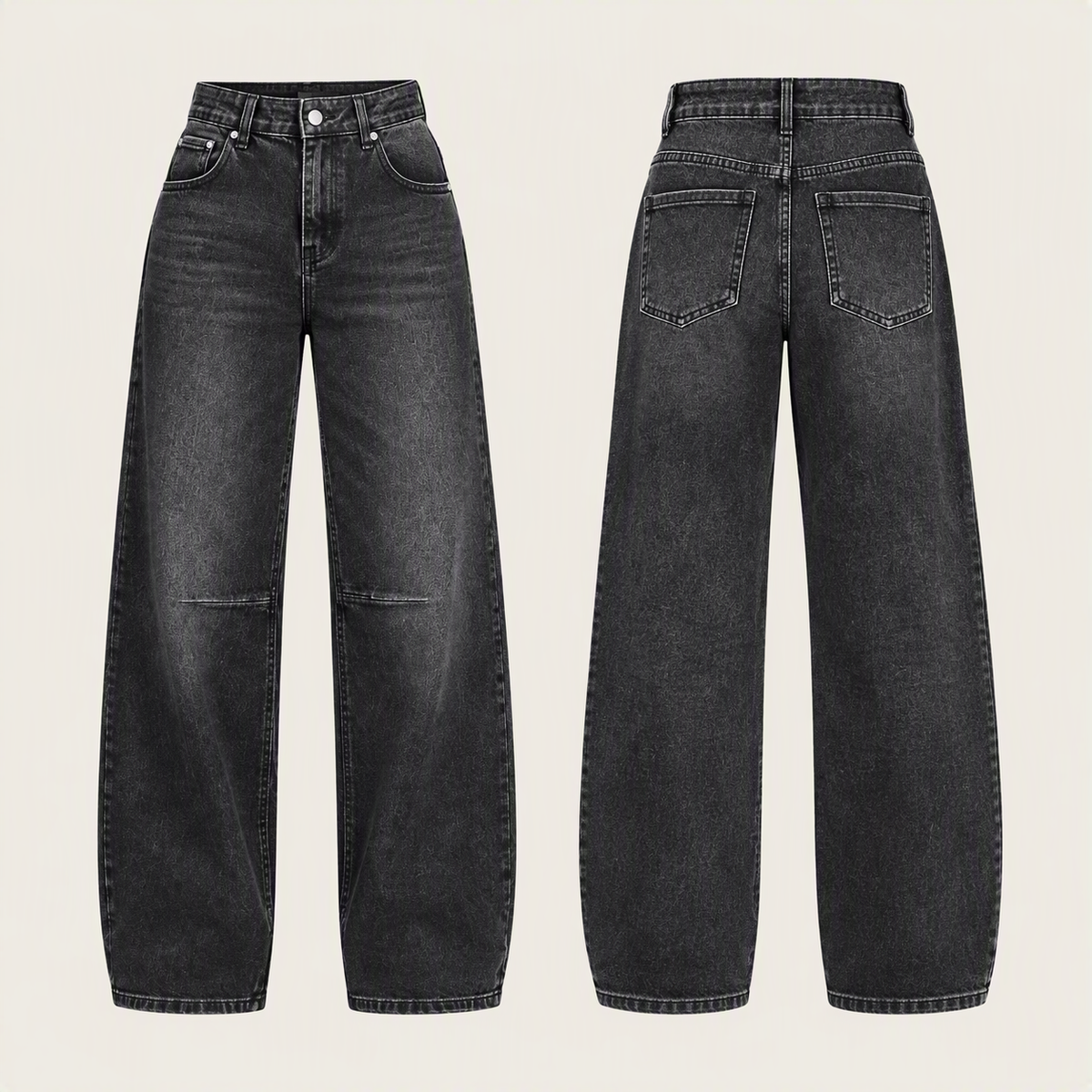 Washed Black Balloon Jeans, product view