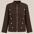 Military-Style Epaulette Jacket in Brown, product view