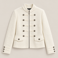 Military-Style Jacket With Buttons in White, product view