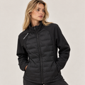 Windproof Quilted Jacket in Black, front view