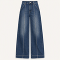 Seamed Wide-Leg Jeans, product view