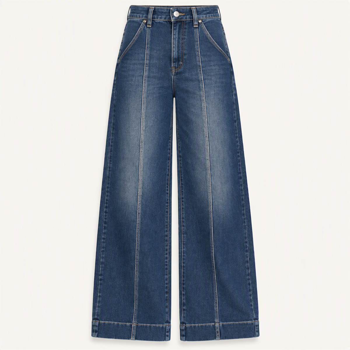 Seamed Wide-Leg Jeans, product view