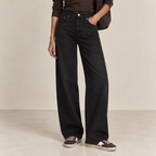 Washed Black Straight-Leg Jeans, front view